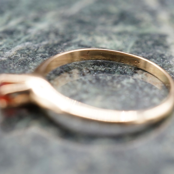 c.1900 Ostby & Barton Paste Stone Ring 10k Solid Gold Tiffany Setting sz3 - Picture 10 of 12